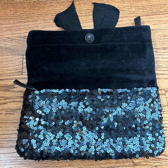 *SOLD*Juicy Couture | Sequined Faux Velvet Convertible Bowed Clutch - Picture 8 of 15